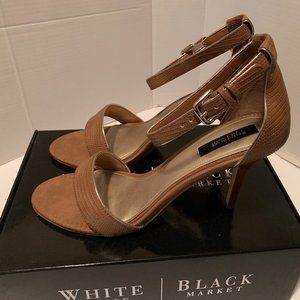 White House Black market  Leather snakeskin heels